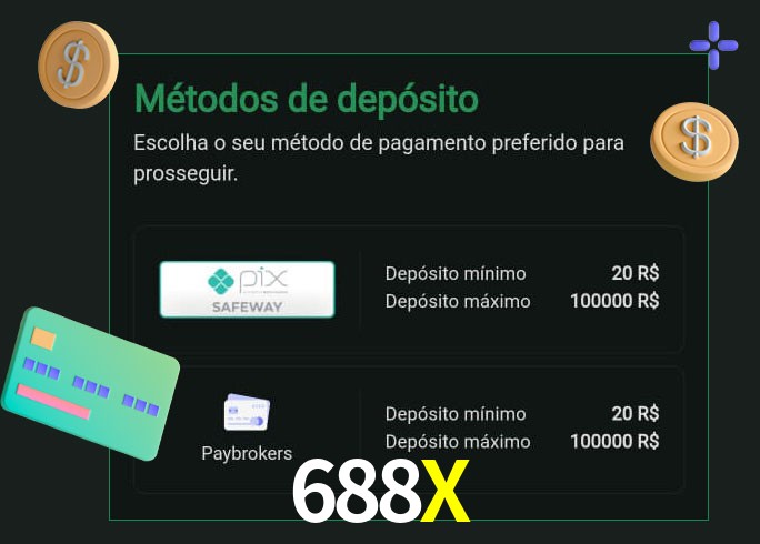 O cassino 688X oferece uma grande variedade de métodos de pagamento